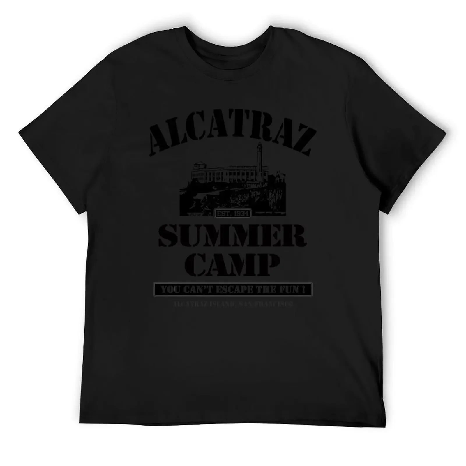 ALCATRAZ SUMMER CAMP blk T-Shirt Aesthetic clothing sports fans anime figures for a boy plain t shirts men