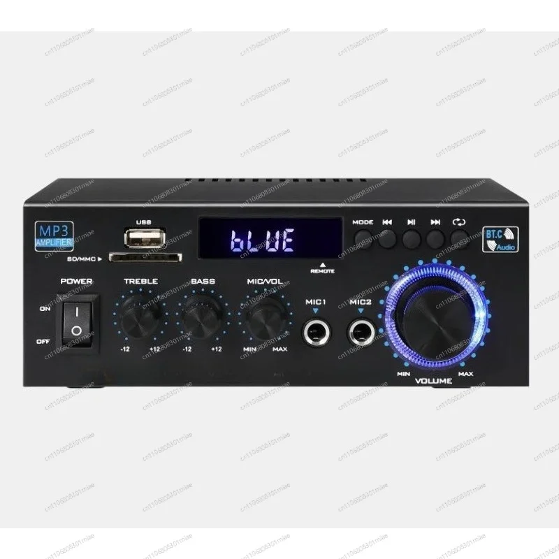 

2 Channel Digital Power Amplifier Wireless Bluetooth U Disk Playback High Power Audio Amplifier