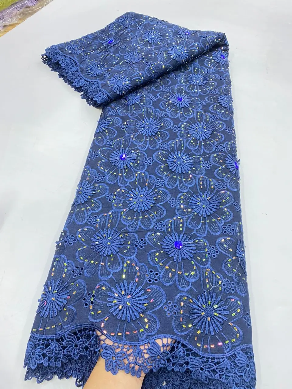 

Lace Cord Chiffon Fabric 2026 High Quality 5Y Knitted Water Soluble Nigerian African Lace Fabric for Wedding Dress Sewing G120-1