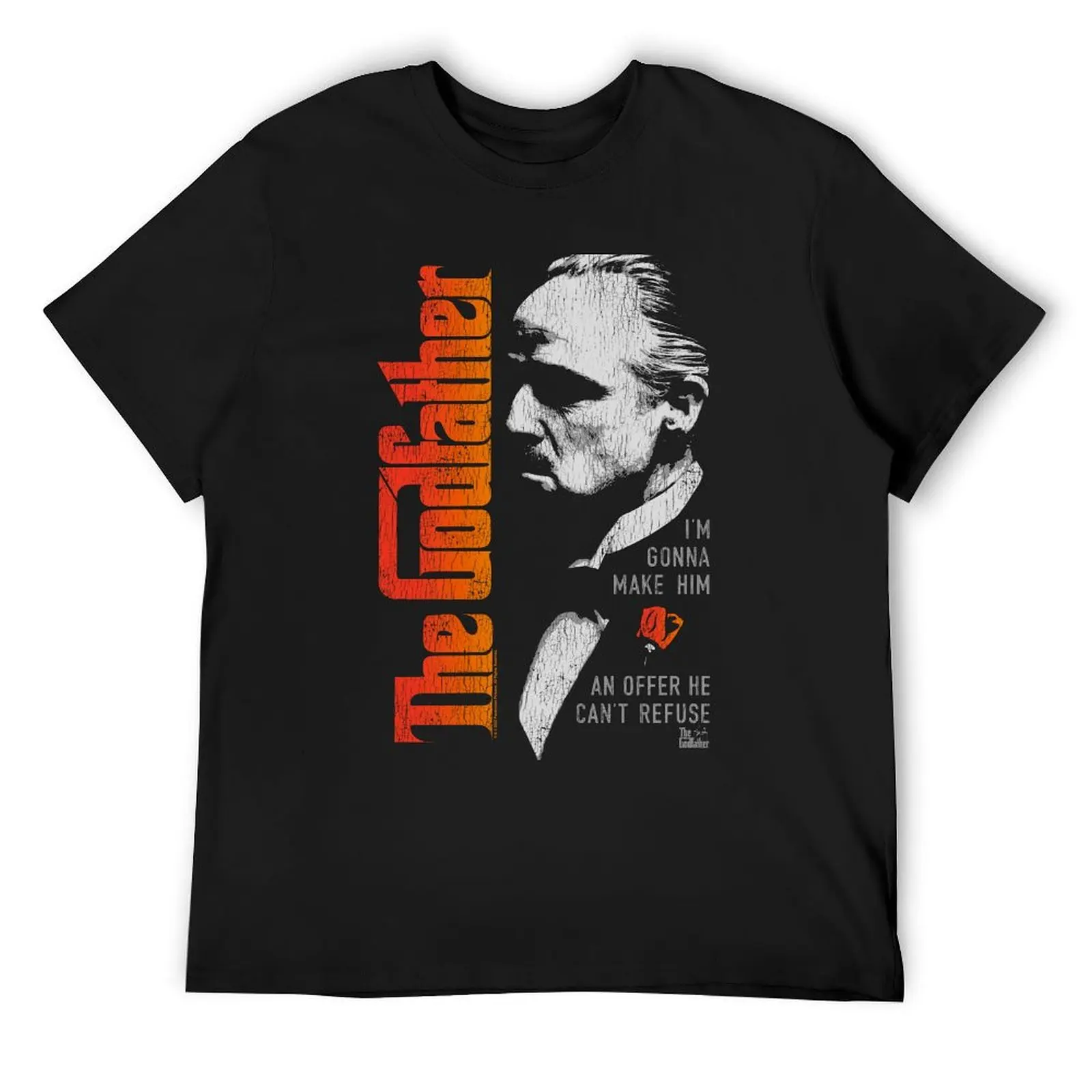 

The Godfather Don Vito Corleone Color Movie Distressed Portrait T-Shirt sweat vintage anime shirt quick drying men workout shirt