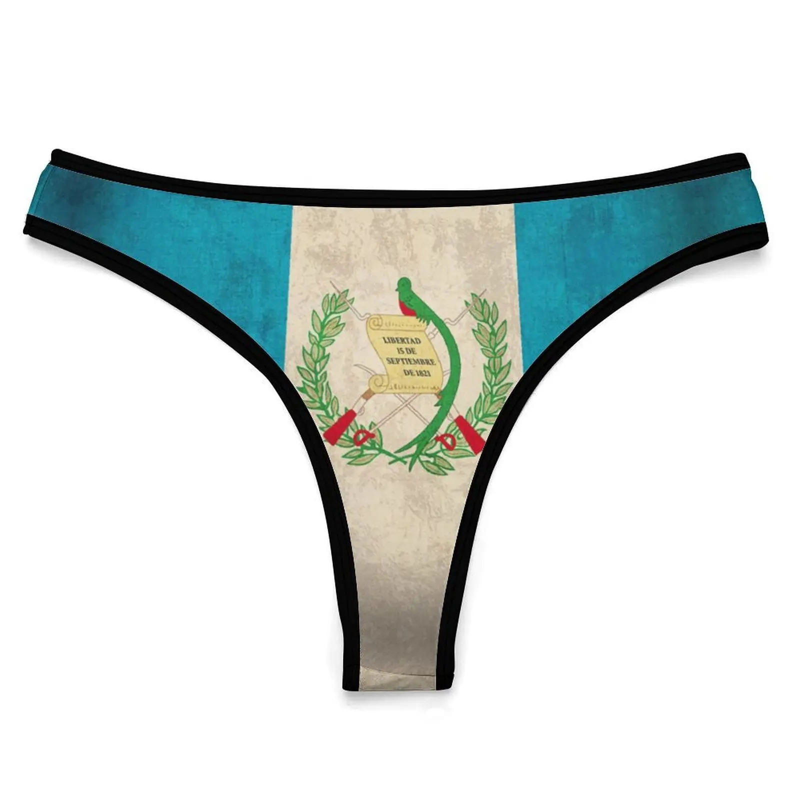 Guatemala Flag Customized Ice Silk Thong Panties Women's Briefs Soft Comfortable Sizes S-2XL Suitable Wear and All Seasons