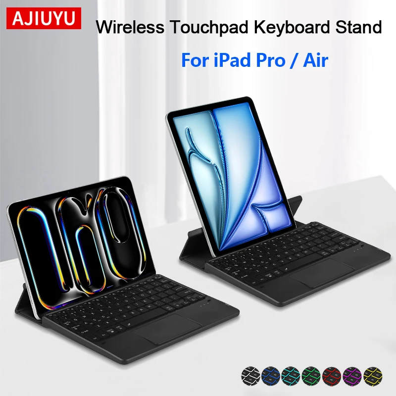 Wireless BT Keyboard For iPad Pro 11 M4 M5 Air 11 Inch M2 M3 TouchPad Backlight Keyboard Stand For iPad A16 11th 10th Gen Tablet