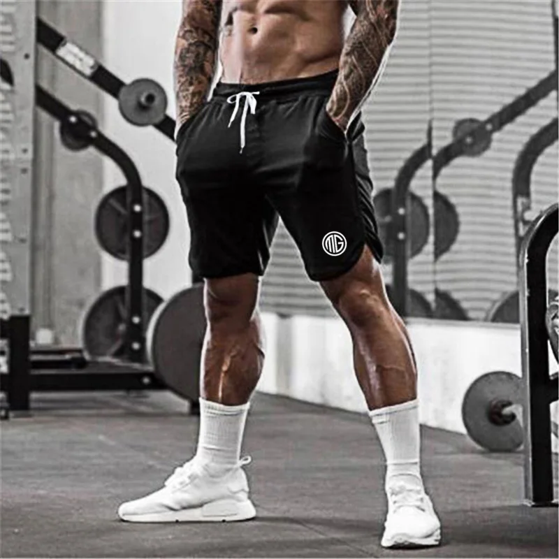 

Men Breathable Quick Dry Cool Feeling Gym Bodybuilding Fitness Running Sport Shorts Summer Fashion Draw Rope Elastic Short Pants
