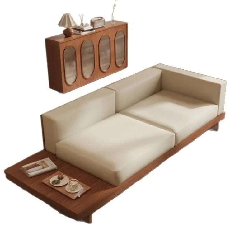 

Скандинавская простая гостиная из цельного дерева с краями дивана, кафе, скамейка для отдыха, креативный клуб для проживания в семье