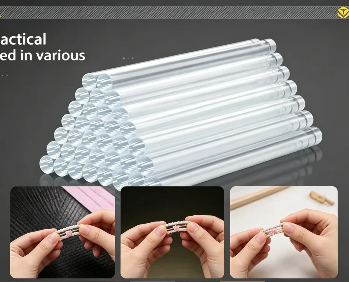 10pcs/Set  7mm/11mmx200mm Clear Transparent Glue Stick Craft Hand Repair Tool Hot Melt Glue Sticks for Gun DIY Art Alloy