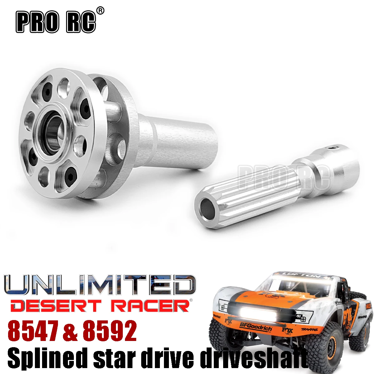 

Heavy Duty Alu7075 Splined Star Drive Center Front Driveshaft Assemblies w/ Planetary Gear Housing 8556 8592 for Traxxas 1/7 UDR