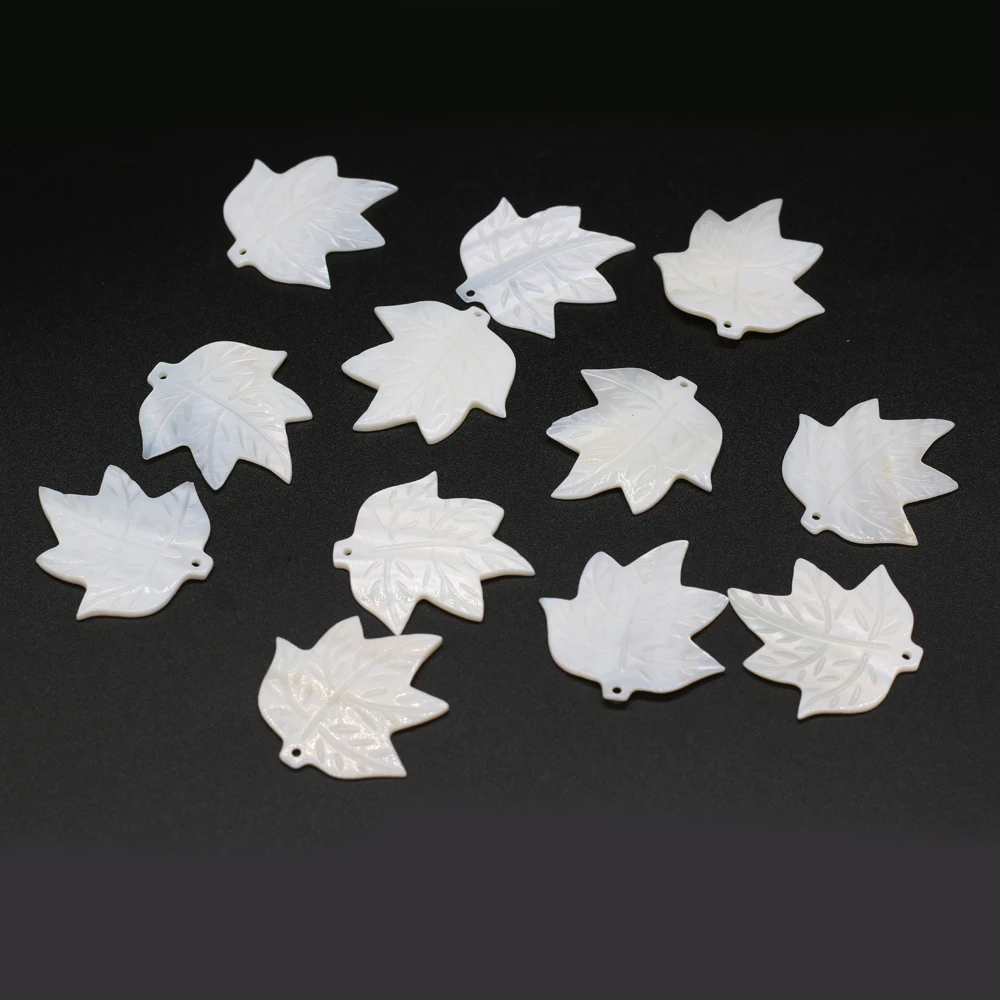 6Pcs Natural Mother Of Pearl Freshwater Shell Pendant Leaf-Shaped Loose Beads For Jewelry Making DIY Necklace Earring Accessory