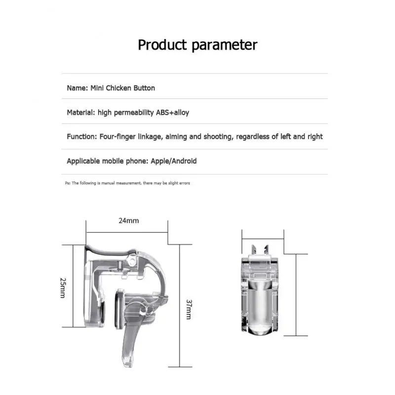 1 Pair GT01 Phone Gamepad Joystick For PUBG Mobile L1 R1 Shooter Controller Game Triggers For Mobile Phone Game Accessories