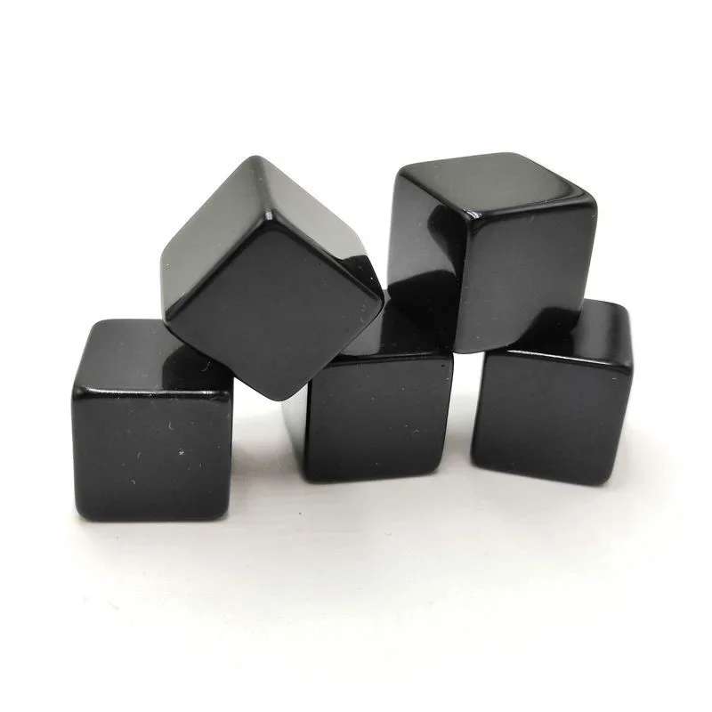 10pcs/set  Blank Dice DIY Dice Square Corner Black Dice 20mm
