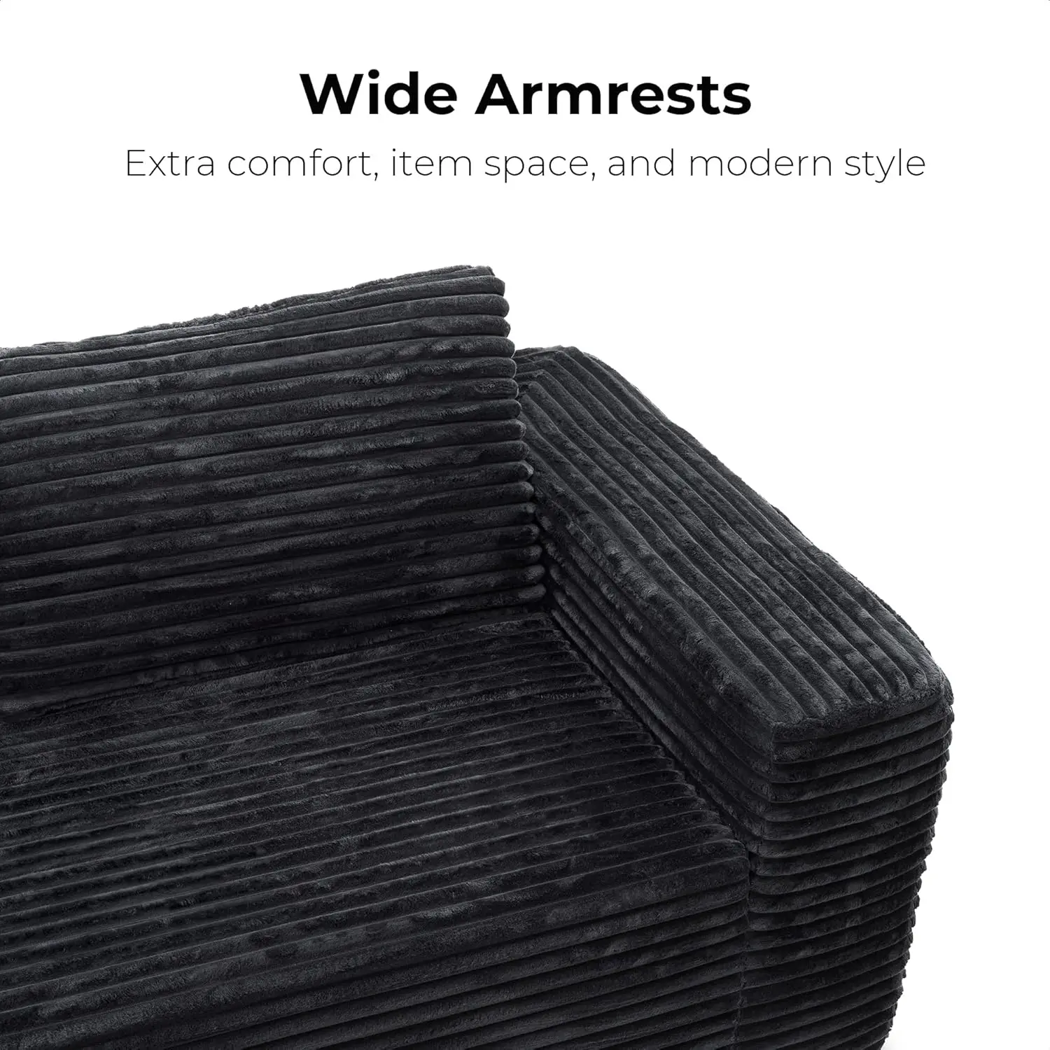 أريكة بمقعدين مقاس 71 بوصة، مقعد عميق مريح، بدون تجميع، أريكة في صندوق، أريكة صغيرة حديثة مع قماش قطيفة لغرفة المعيشة وغرفة النوم، #5