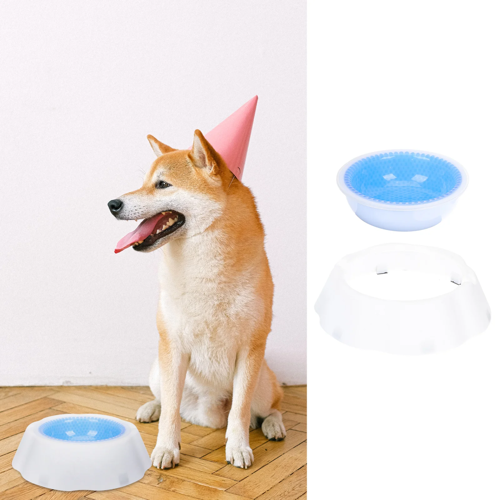 

Pet Cooler Bowl Condensate Beads Design Easy Clean Stable Base for Dog Cat Food Water Summer Drinking Bowl Pet Feeding Container
