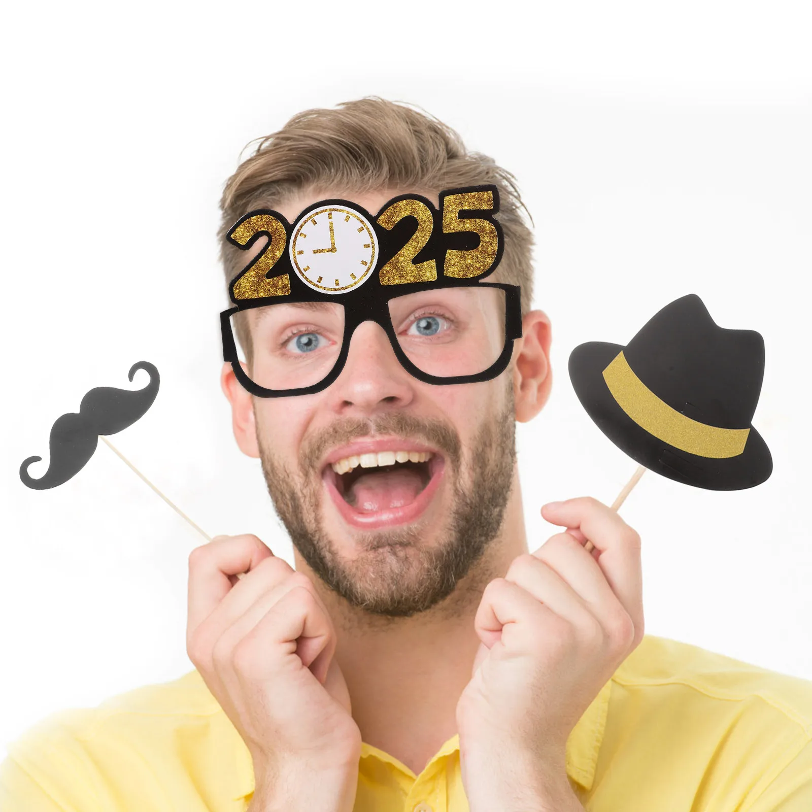 

6Pcs 2025 New Year Party Glasses Paper Eyewear Fun Photo Props for Nye Celebration Costume Accessories Holiday Party Favors