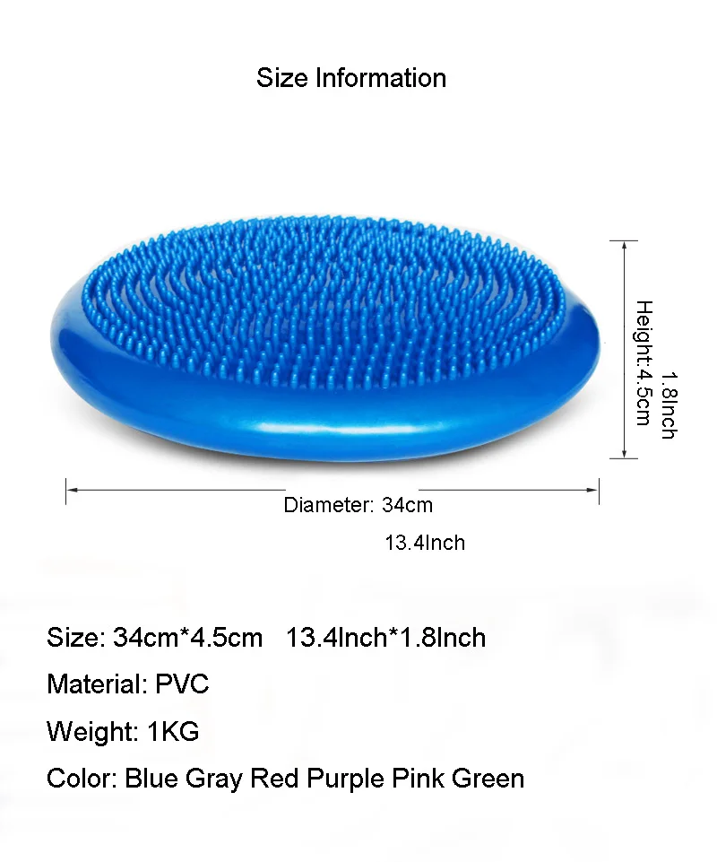 팽창 워블 쿠션, 코어 밸런스, 디스크 안정성 밸런스 포드, 물리 치료, 운동 공, 감각 어린이를 위한 흔들기 시트