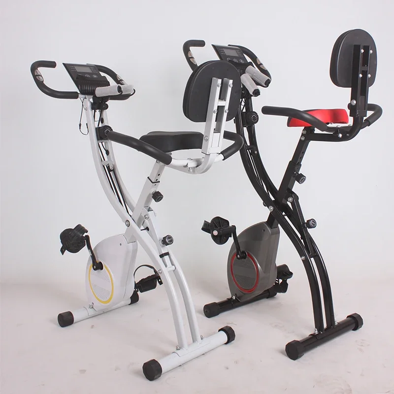 Foldable High Quality Home Gym Sports Equipment Magnetic Resistance Fitness Exercise Bike  With Back Seat view 4