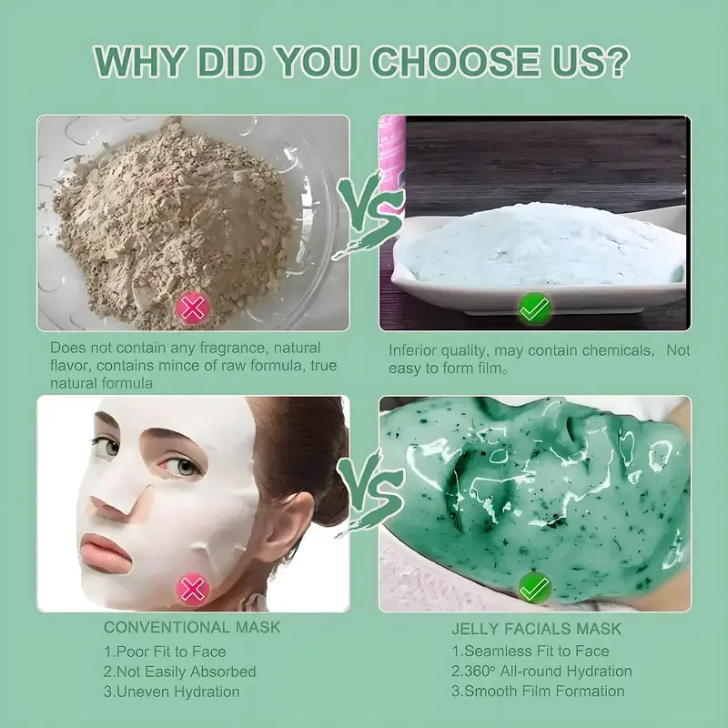 650g Hyaluronic Facial Moisturizing Mask Powder Nourishing Jelly Mask ，Hydrating and Firming Facial Treatment for All Skin Types