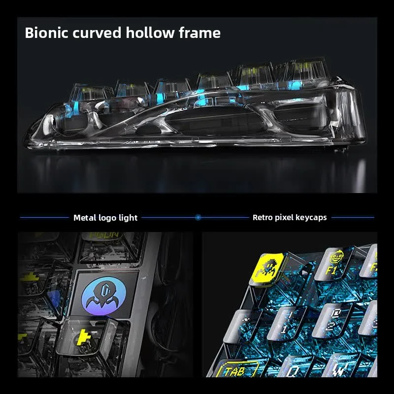 Gravastar Cocoon 75 Mercury K1 Lite Black Transparent Keycaps Wireless Gaming Mechanical Keyboard Bluetooth RGB Gamer Keyboard