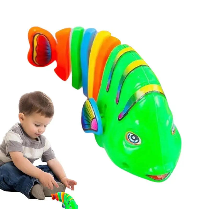 Swinging Cartoon Fish Toys Wind-Up Fish Bathroom Toys Creative Parent-Child Interactive Wiggle Fish Toys for Kids Cats Pets