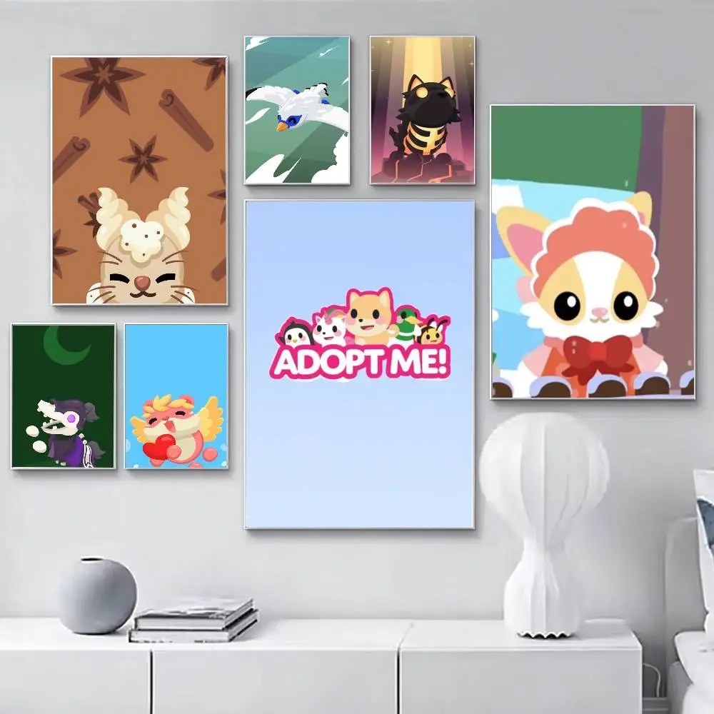 A-Adopts Me Game Poster HD Self Adhesive Waterproof Wall Art Ideal for Home Office Dorm Gift