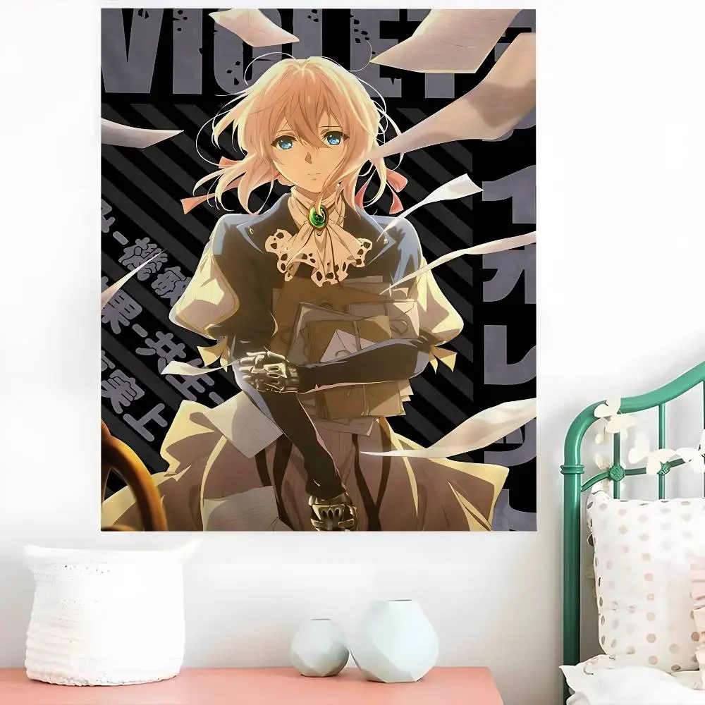 أنيمي البنفسجي Evergarden الكرتون نسيج البوهيمي الجدار المفروشات ماندالا الجدار شنقا ورقة #3