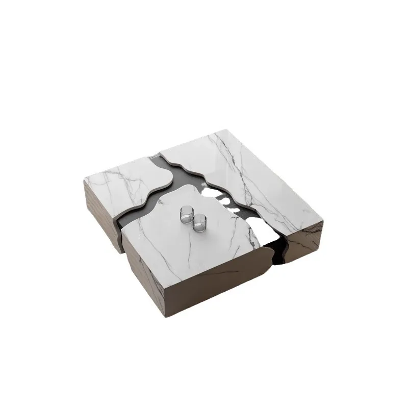

Natural marble coffee table Modern simple light luxury apartment Italian minimalist