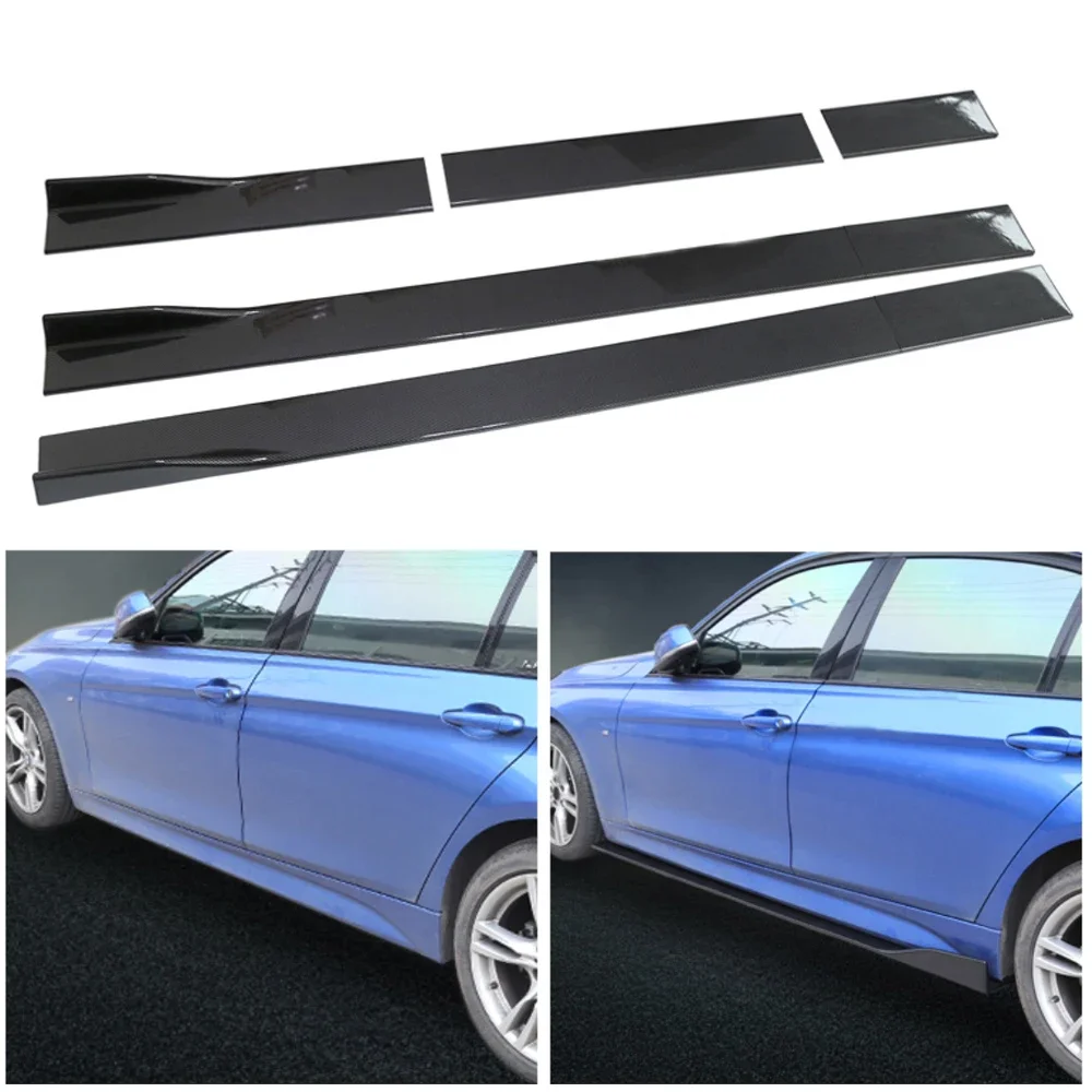 

Universal Side Skirt Extensions Car Side Skirts Winglet Splitters Lip Carbon Look/Black 2m 6PCs set For BMW For Benz For Honda