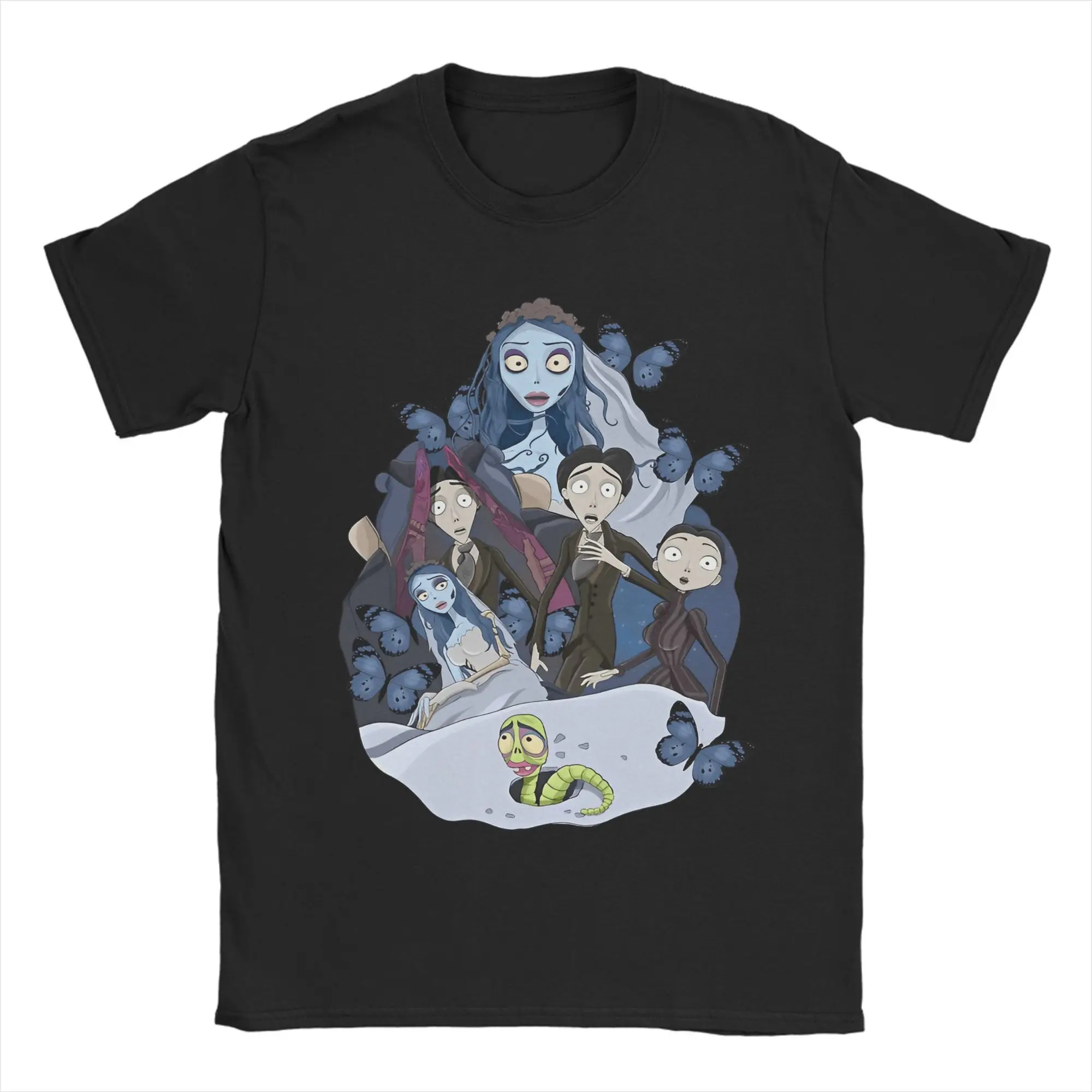 

Tim Burtons Corpse Bride Men T Shirt Cartoon Movie Novelty Tees Short Sleeve O Neck T-Shirts Cotton Gift Idea Clothing