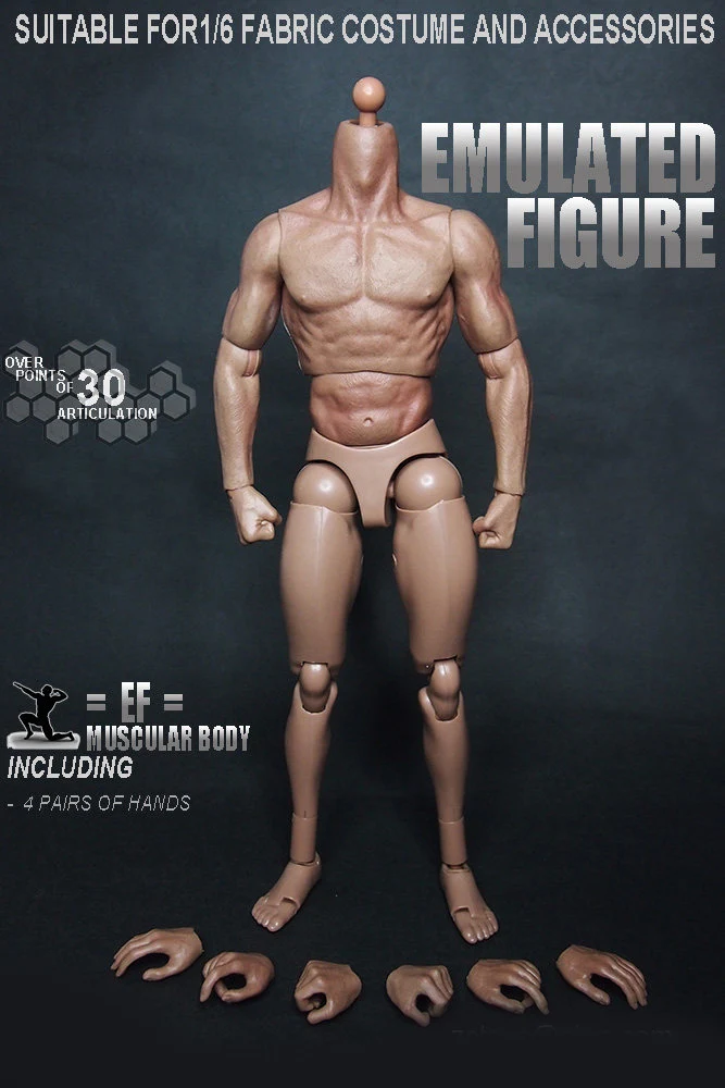 1/6 스케일 S001 ZC 장난감 남성 몸체 피규어 군사용 가슴 근육질 12인치 군인 액션 피규어 헤드 장난감