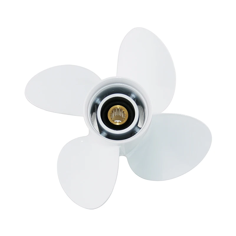 Captain Aluminum Outboard Propeller 13.8x10 Fit Yamaha Outboard Engines 50-130HP 15 Tooth Spline RH 4 Blades