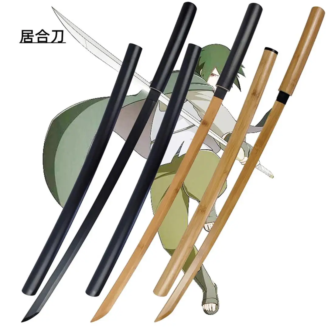 Espada japonesa de alta calidad Iadio Bushido Katana Bokuto Bokken Log hoja de bambú ajuste ejercicio entrenamiento accesorios de Cosplay Unsharp