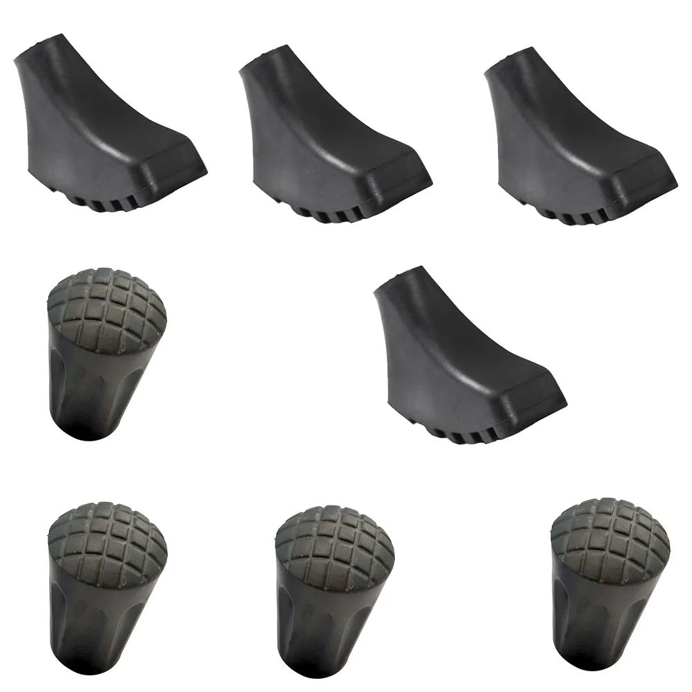

8 Pcs Trekking Pole Pads Hiking Tips Protective Collapsible Walking Stick Thickened Covers Poles Anti-skid