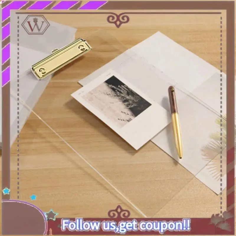 أحدث 4 عبوات من الأكريليك الشفاف مع مشبك ذهبي، حجم حرف 8.8X12.2 A4، اللوازم المدرسية والمنزلية، اللوازم المكتبية