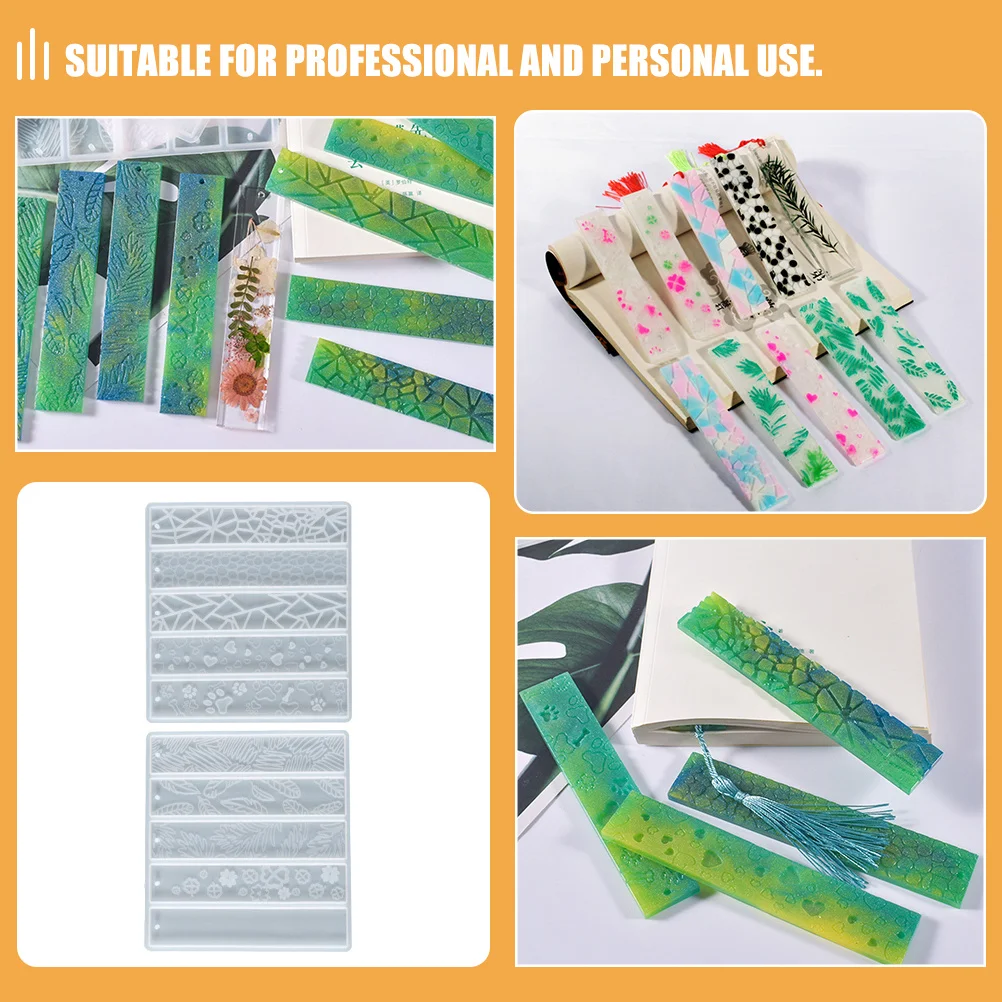 

2pcs Molds For Epoxy Resin Diy Craft Bookmark Molds Reusable Blank Bookmark Tools School Supplies