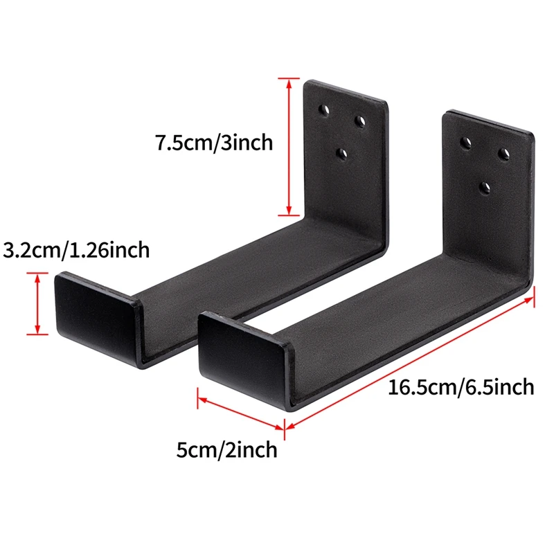 1 Pair Surfboard Wall Rack With Minimalist Surfboard Wall Rack Display Rack, Black