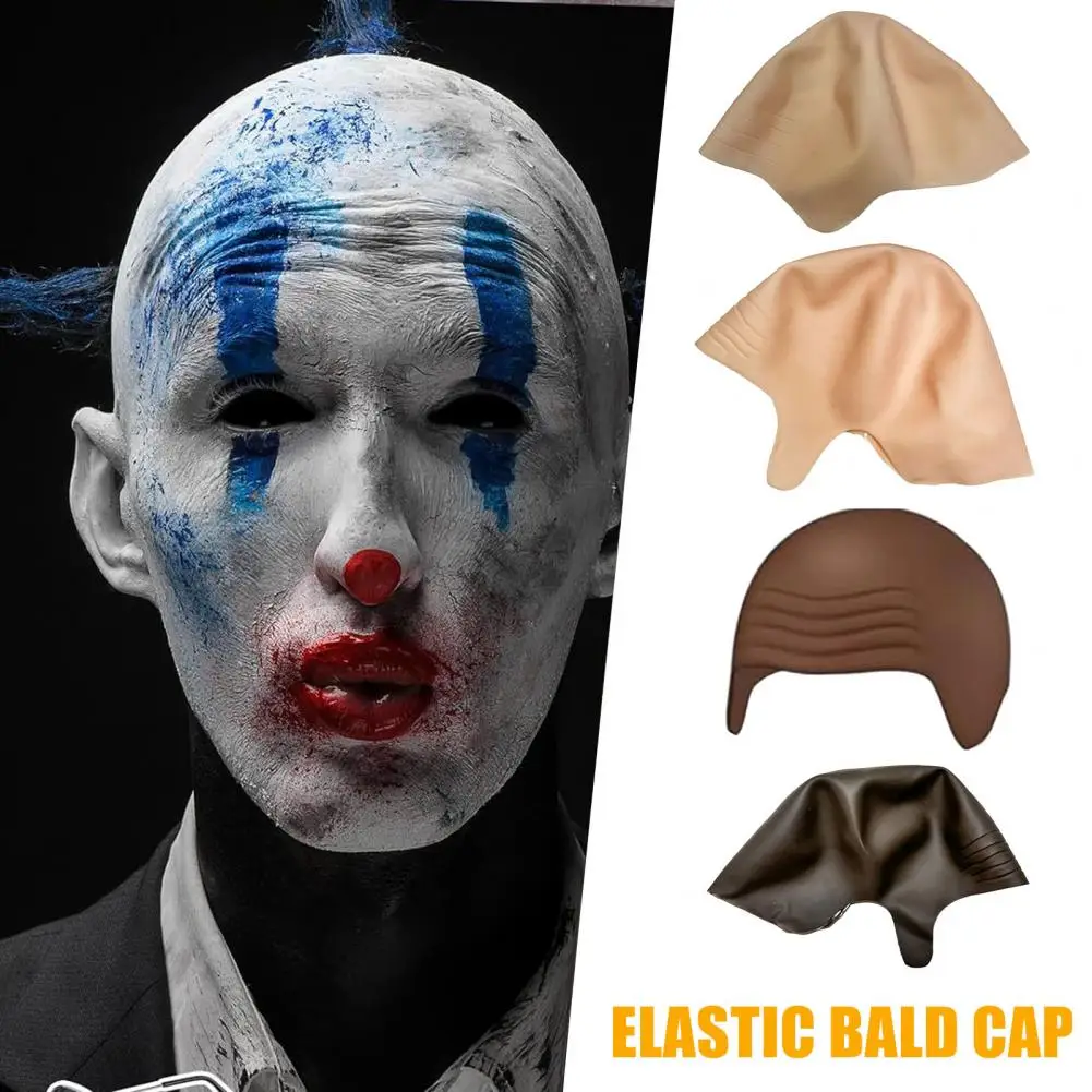 

Halloween Cosplay Makeup Balds Cap Reusable Costume Party Adults Men Women Makeup Balds Head Cover Hat Party Supplies 95
