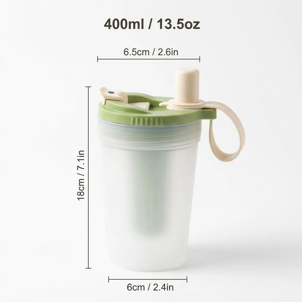 Lekvrije rietjesbeker, transparante plastic waterfles, beker voor kinderen en studenten, draagbare beker voor koude en warme dranken met zeefje