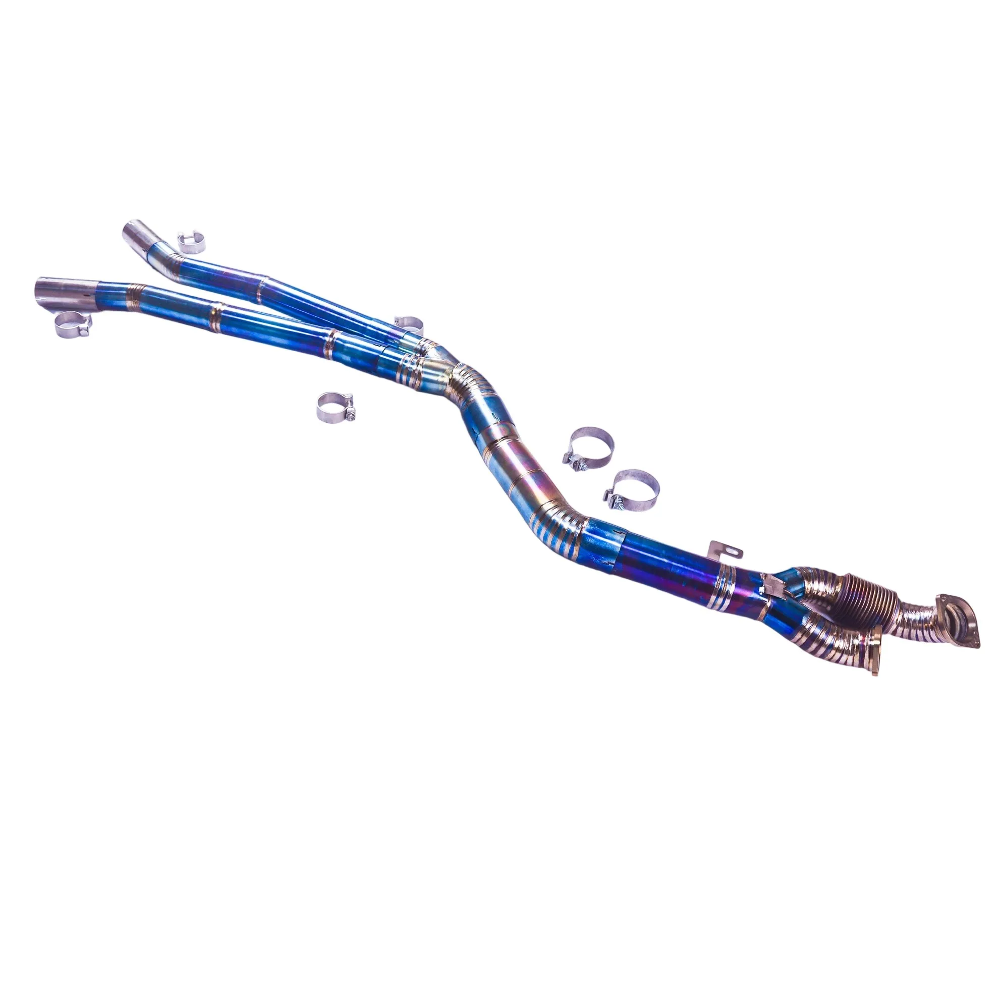 Suitable for BMW M2 M3 M4 G87 G80 G82 Titanium alloy Exhaust,High Performance Equal Length Midpipe, Integrated Resonator Midpipe