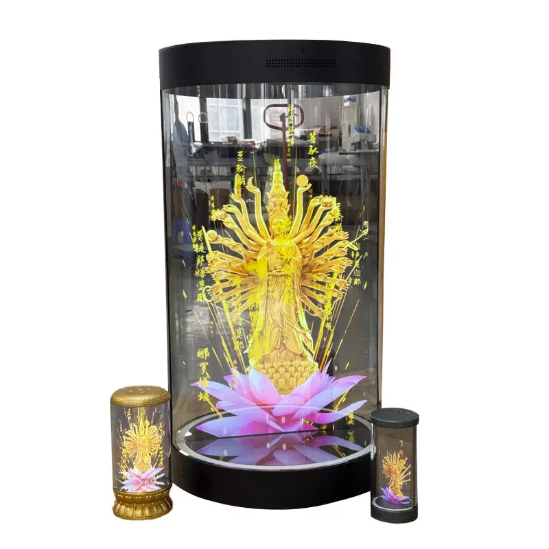 86 Inch Indoor 3D Virtual Tube Holographic Cylindrical Display Rotating Playback OEM Used For Sports Events And Education