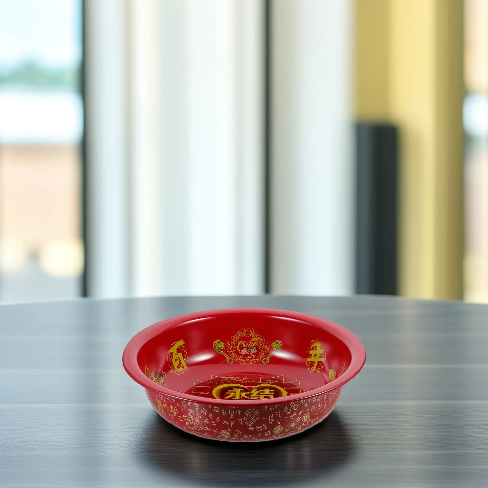 

60 Pieces Wedding Basins Red Enamel Iron Durable Stainless Steel Kitchen Sink Fruit Vegetable Storage Bowl Metal