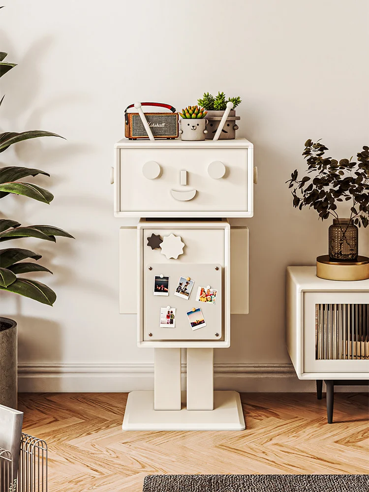 

Robot-shaped cabinet, solid wood paint storage cabinet, small apartment, bedroom locker, chest cabinet
