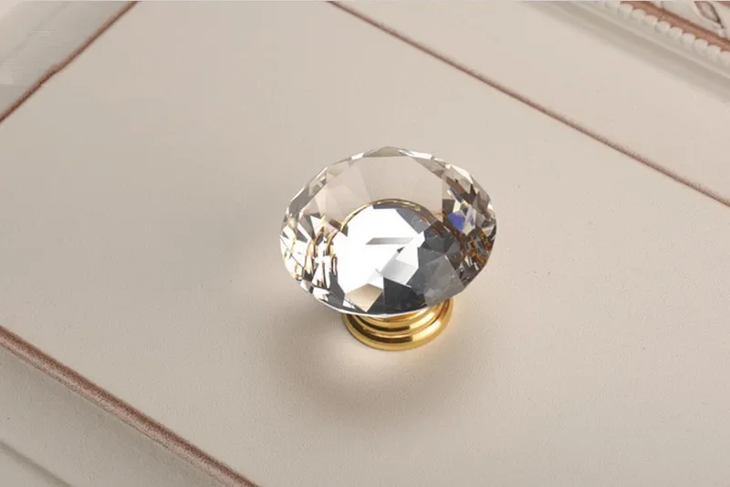 Crystal Gold Cupboard Knobs Handle Pulls Glass Dresser Handle Kitchen Cabinet Door Knobs Furniture Hardware