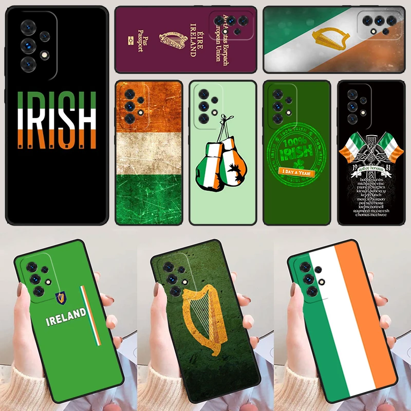 Irish Green Passport For Samsung Galaxy A52 A72 A73 A20e A21S A50 A70 A11 A12 A42 A31 A40 A51 A71 A32 A80 A91 Phone Case