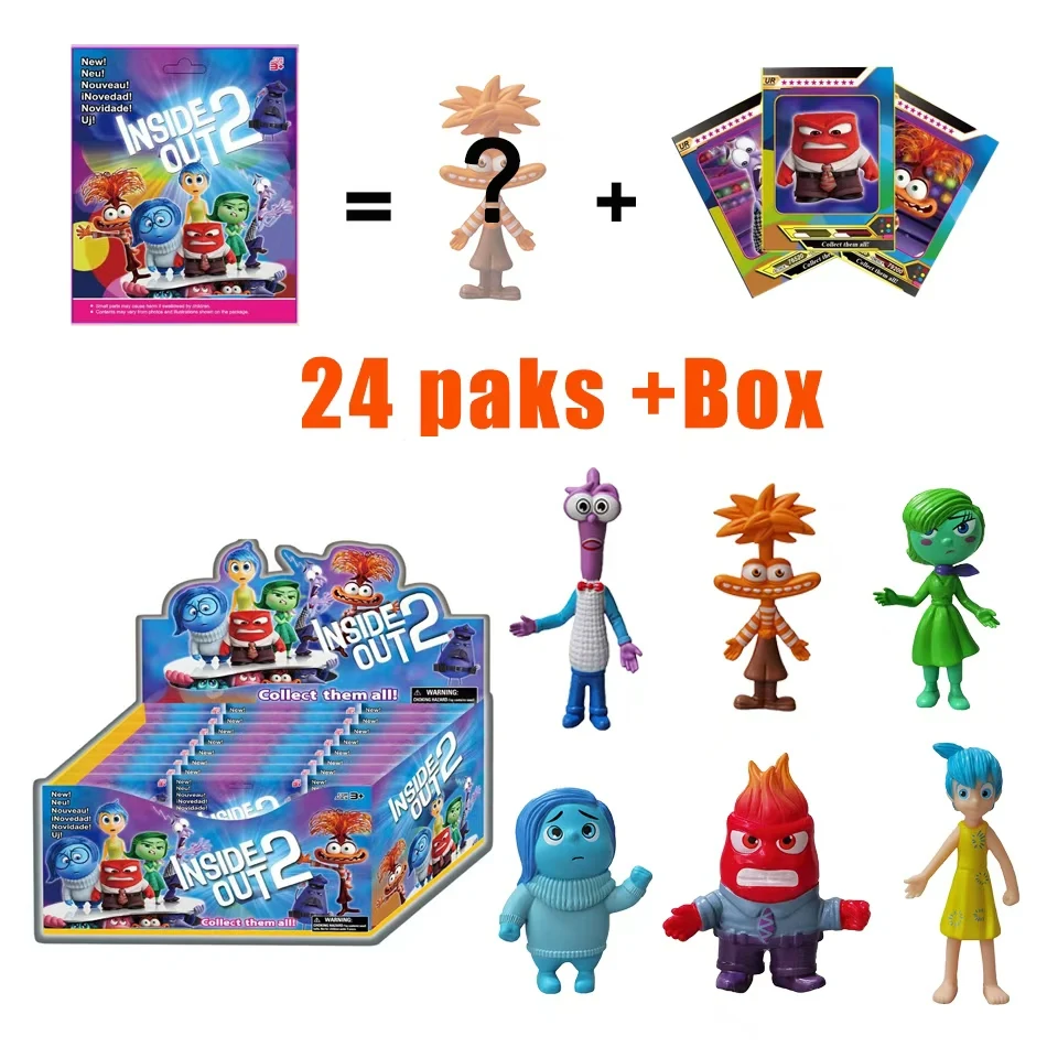 داخل خارج 2 صندوق أعمى عمل أرقام الفرح القلق الغضب الحزن الاشمئزاز الخوف لعبة مجسمة التماثيل للأطفال الكرتون فيلم هدية