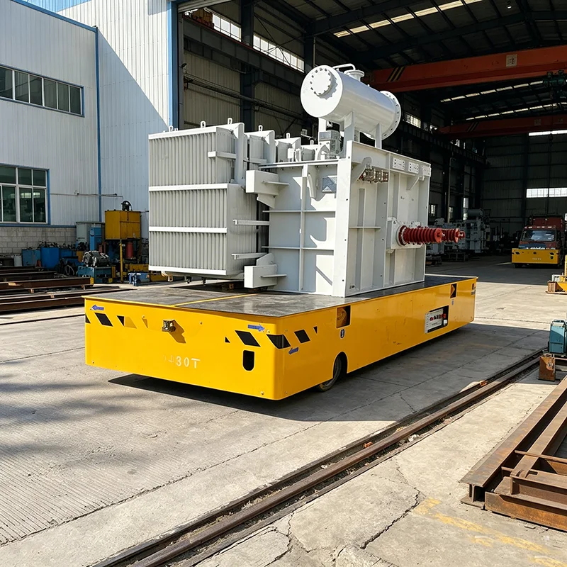 Customized Factory Rail-Free Steel Strip Transfer Cart Battery Powered Remote Control Workshop Logistics Flatbed Mover Trolley