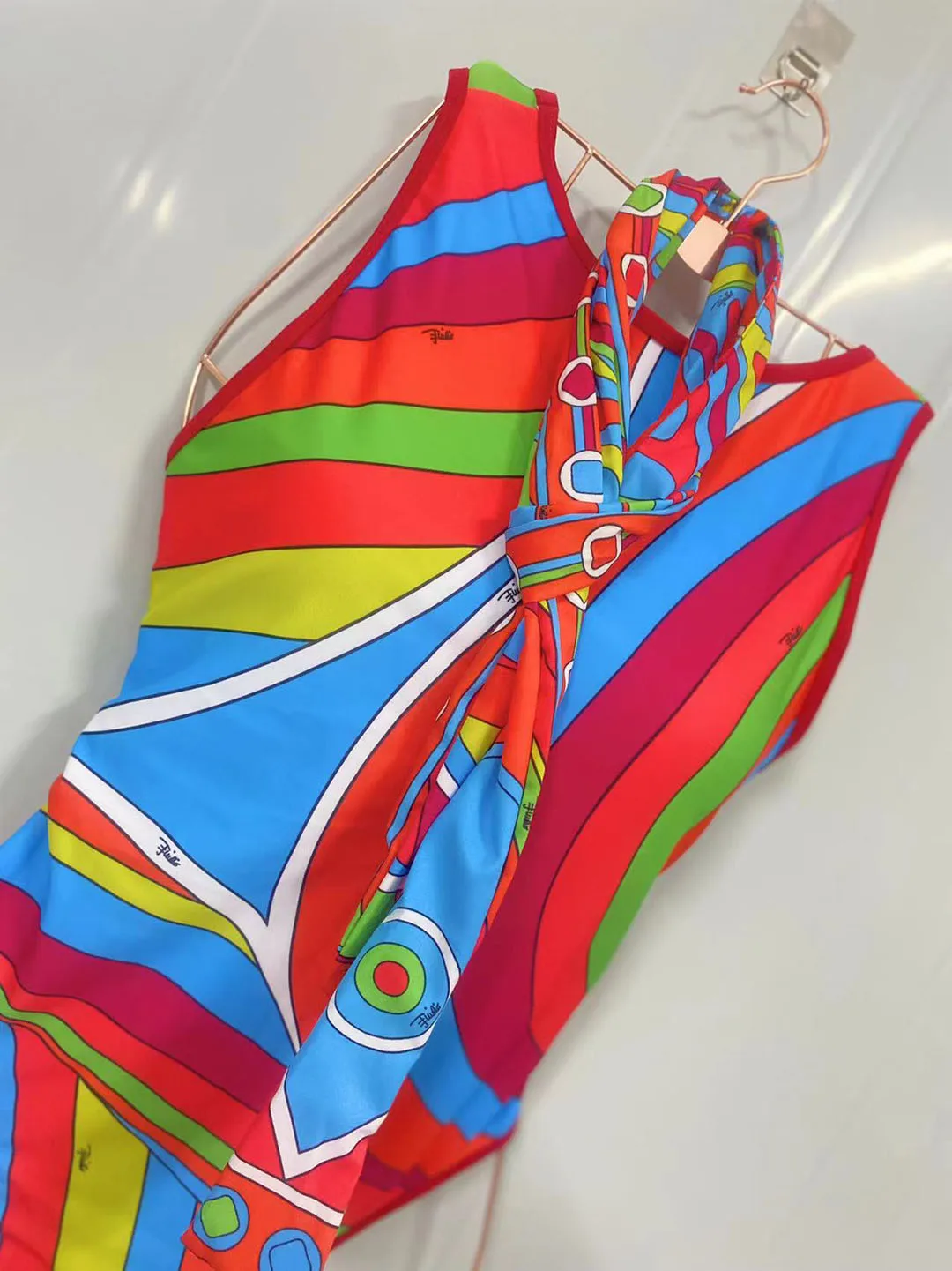 

Роскошный женский купальник с шарфом, сексуальный комплект бикини с повязкой на голову