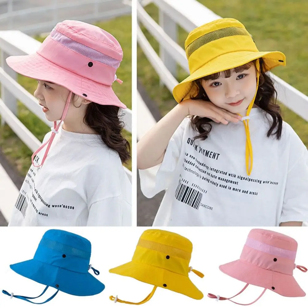 Outdoor-Strandkappe, verstellbar, UV-Schutz, breite Krempe, Sonnenhut, Kinder-Eimerhüte