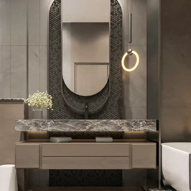 Designer's luxury, modern simplicity, slate bathroom cabinet, combined bathroom, washbasin, basin and washstand,