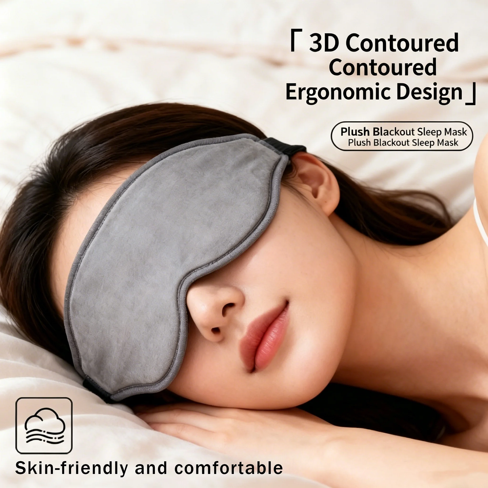 Eye Mask Sleeping Mask Eye Covers Comfortable Adjustable Contoured Blackout Eyelash Extension Protector Sleep Mask Side Sleeper