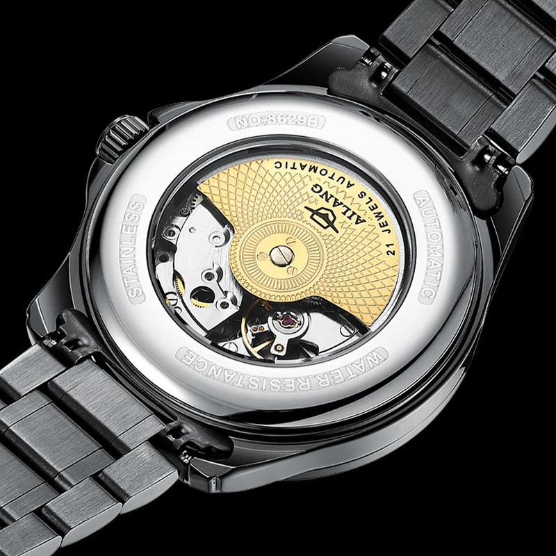 럭셔리 비즈니스 남성 손목시계 방수 발광 가죽 남성 시계 날짜 요일 스포츠 캐주얼 남성 기계식 시계