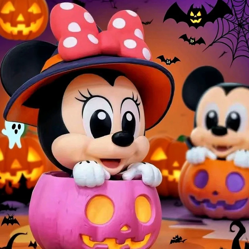 

Disney Микки Маус и друзья (версия тыквы) Хэллоуин Limited слепая коробка стежка Микки мини-фигурка Рождественский коллекционный подарок