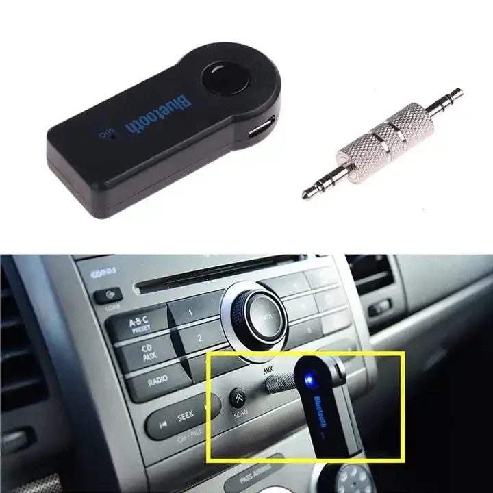 Receptor auxiliar Bluetooth 5,0 para coche, 3,5mm, 3,5 conector auxiliar, música estéreo, Audio, transmisor de coche, amplificador de altavoz, adaptador inalámbrico con micrófono